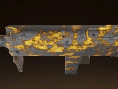 Three stylized Mac-10 PBR game ready Low-poly 3D models Low-poly 3D model