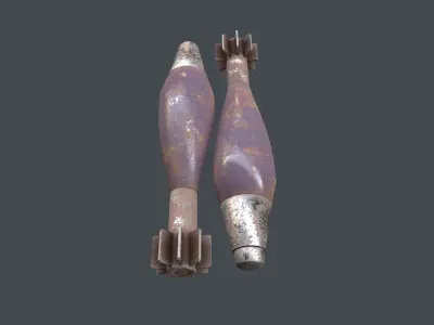Mortar Projectile 60mm 3D model purchase