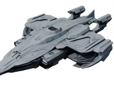 Nebula Vortex Starship Highpoly PBR 3D model