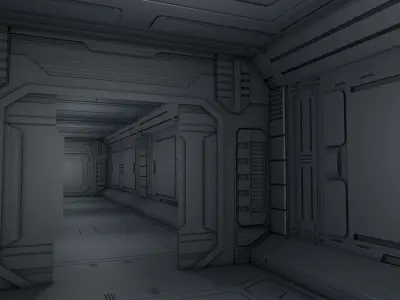 Sci Fi Corridor Free 3D model get
