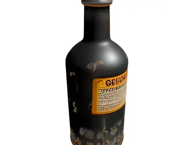 Rusty Warning Solvent Bottle Prop Low-poly 3D model