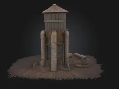 Industrial Water Tower  Pillar of Urban Infrastructure 3D model
