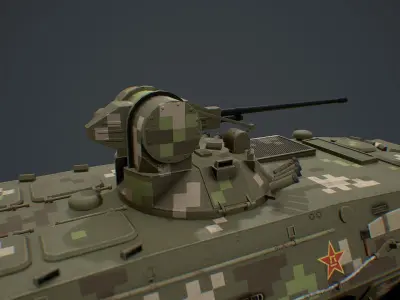 ZSL-92A military vehicle with camouflage Low-poly 3D model