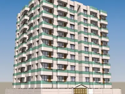 Apartment Building 3D model buy