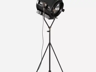 Iconic  Vintage Theater Stage Light Spotlight - Art Deco Ind 3D model