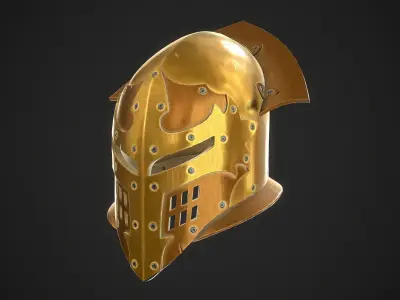 Knight Helmet 07 Low-poly 3D model