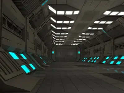Sci Fi Corridor  3D model 74