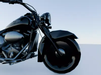 Obsidian Rider Black Cruiser Motorcycle 3D Model Low-poly 3D model