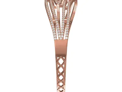 Antique Floral Diamond Bracelet 3D print model