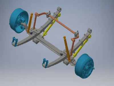 truck suspension system 3D model