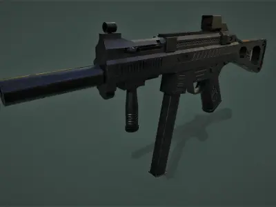 Sub Machine Gun Free low-poly 3D model