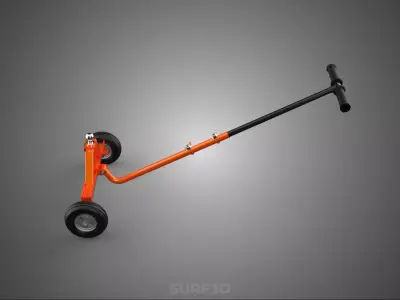 DUAL 2 WHEELS TRAILER CART HAND DOLLY JACK MOVING TOW BALL HITCH 3D model