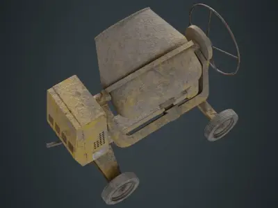 Concrete Mixer 1B Low-poly 3D model