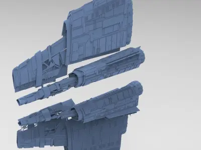 Alien Ship pyramid design 9 3D model