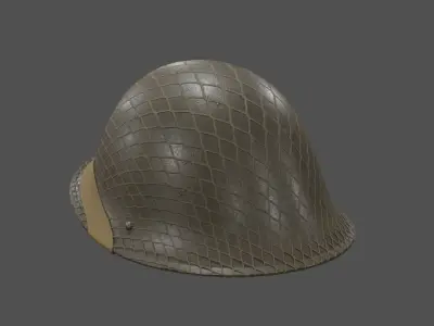 Mk III Turtle helmet with netting Low-poly 3D model