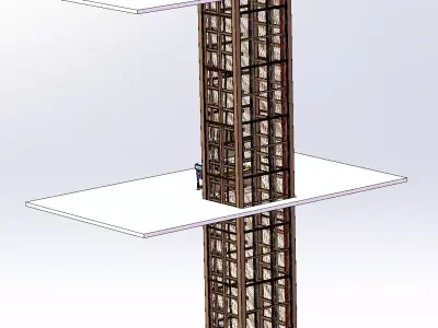 Reciprocating elevator for logistics factories 3D model