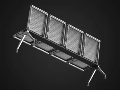 Public Industrial Seats Low-poly 3D model