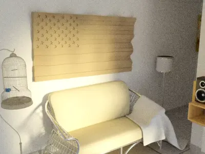 USA United States Flag Eagle 3D STL Model for CNC Router 3D model