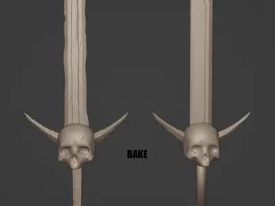 Low Poly Skeleton Sword - FOR FREE  Free low-poly 3D model