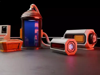 Sci-Fi Stuff Low-poly 3D model
