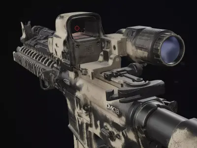 Daniel Defense MK18 Painted Low-poly 3D model