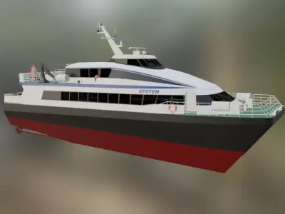 Norwegian Passenger Catamaran MS Ofoten Low-poly 3D model