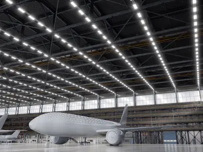 XXL Airliner Hangar 3D model