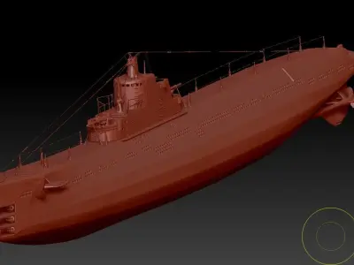 K-1 Soviet submarine 3D model