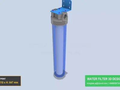 Stainless Steel Household Water Filter 40 Micron Cartridge 3D model
