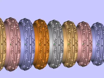  SCROLLWORK WEDDING BANDS US 3 TO 13 SIZES PRINT READY 3D MODELS 3D print model