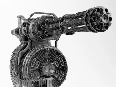Minigun Fallout  3D model