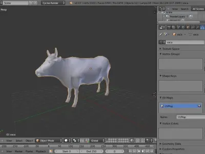 cow made in the blender Low-poly 3D model