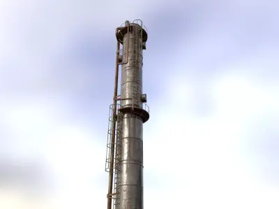 Industrial Chimney 002  Low-poly 3D model