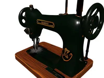 Vintage Sewing Machine 3D Model Low-poly 3D model