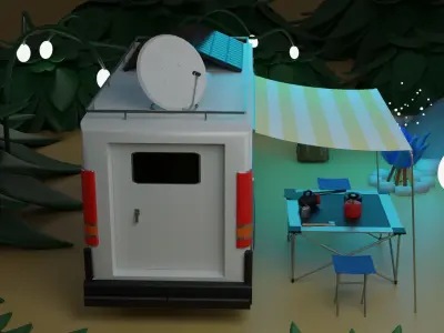 Camping items 3D model