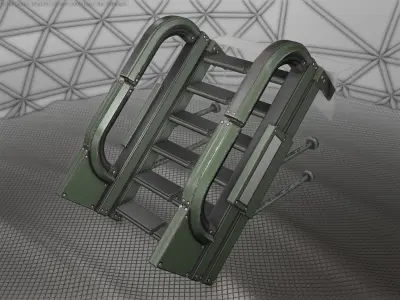 Sci-Fi Stairs - 1 - Green Version Low-poly 3D model