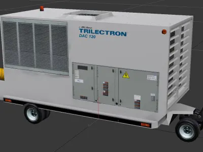 Ground Air Conditioner Unit Low-poly 3D model