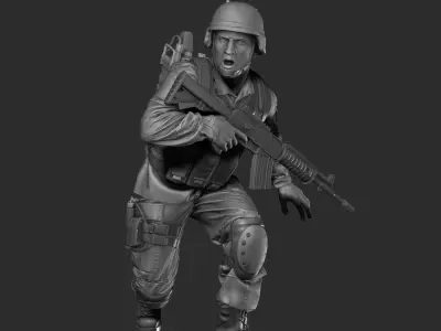 RADIO OPERATOR SOLDIER 3D print model