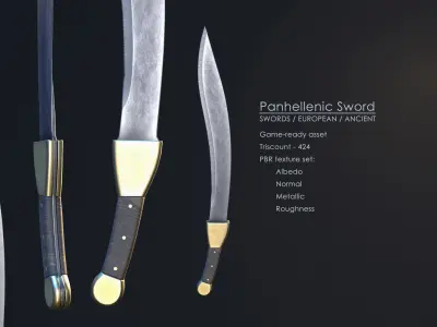 Panhellenic Sword Low-poly 3D model