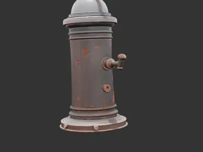 Vintage Garden Water Pump Low-poly 3D model