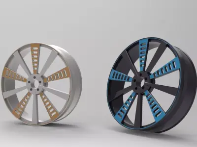 Aluminum Rim for Luxury Vehicles 3d printing ready 3D print model