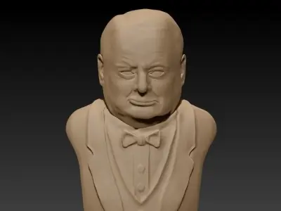 Churchill Bust Ready for 3D printing 3D print model purchase
