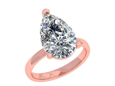 Pear Stone Solitary Ring 3D print model purchase