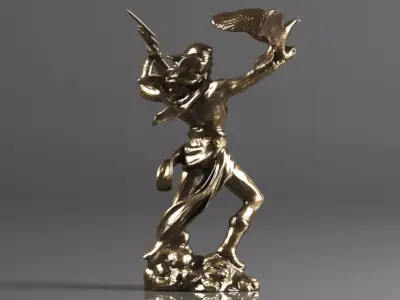 Greek God Zeus Thunderbolt Strike Cold Cast Resin 3D print model