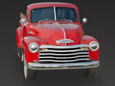 Realistic 1950s Rural Pickup Truck 3D Model Low-poly 3D model