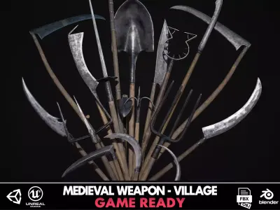 Medieval Weapon - VIllage Low-poly 3D model