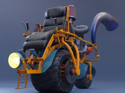 Fancy motorcycle Free low-poly 3D model