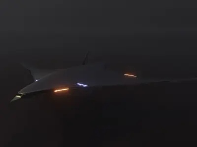 Goldsting- Futuristic supersonic passenger aircraft Low-poly 3D model
