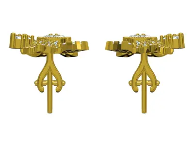 Antique Bow Style Art Deco Earring 3D print model