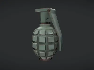 green military hand grenade 3D model